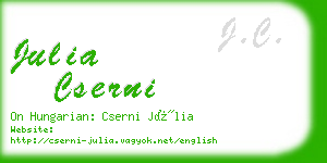 julia cserni business card